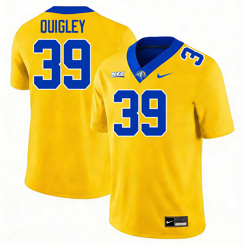 New Haven Chargers #39 Liam Quigley College Football Jerseys,Uniforms Stitched-Gold
